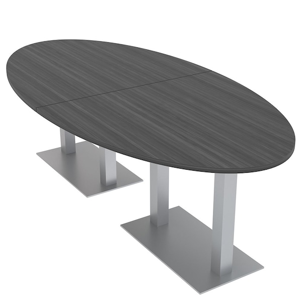 45 in W, 96 in L, 29 in H, Engineered Wood Top, Grey
